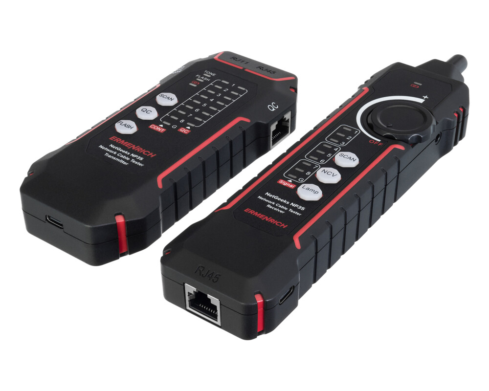 Мрежов инструмент Тестер за мрежови кабели Ermenrich NetGeeks NP35 6