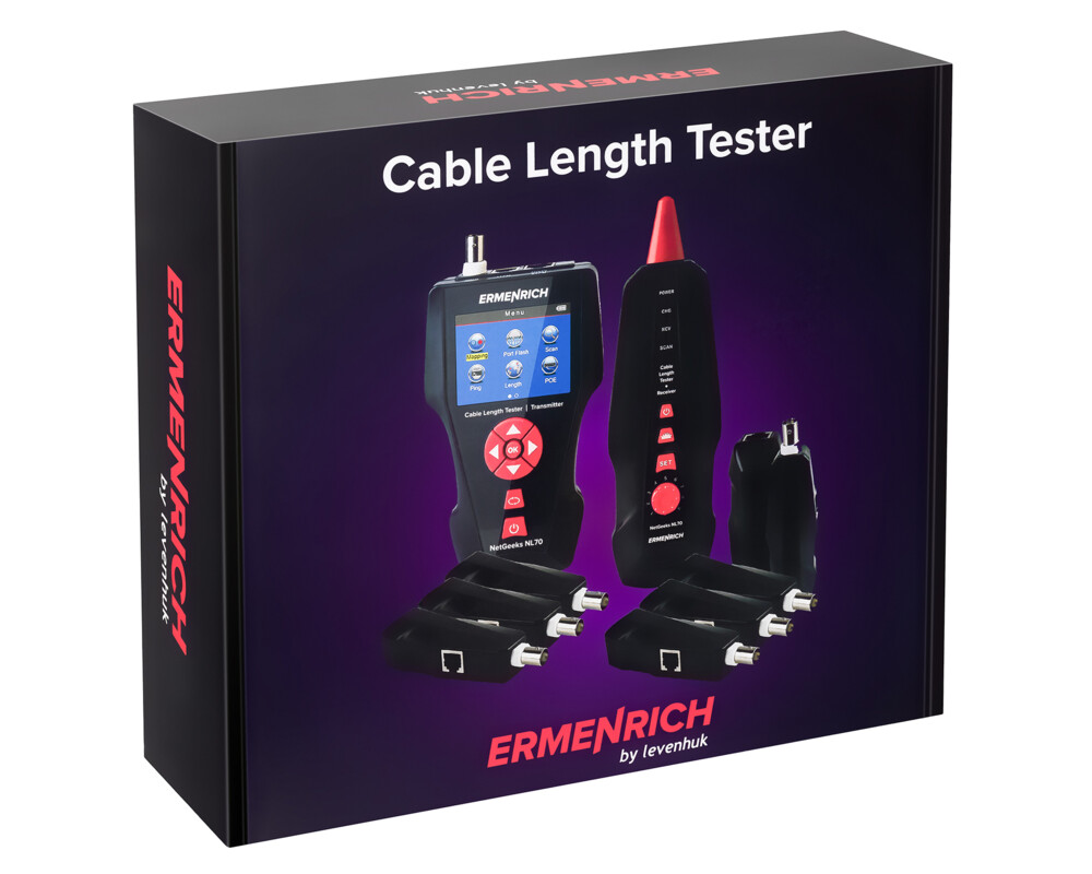 Мрежов инструмент Тестер за дължина на кабели Ermenrich NetGeeks NL70 9