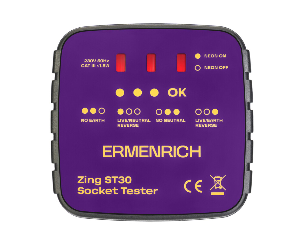 Мултицет Тестер за захранващи контакти Ermenrich Zing ST30 13