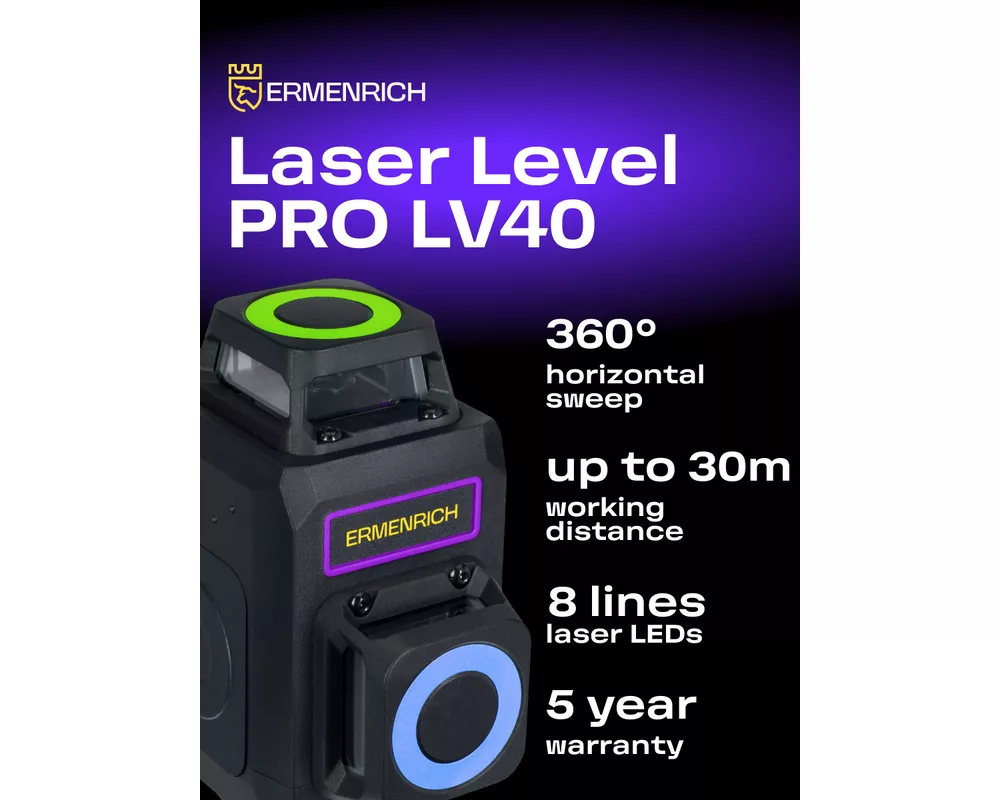 Нивелир Лазерен нивелир Ermenrich LV40 PRO 2