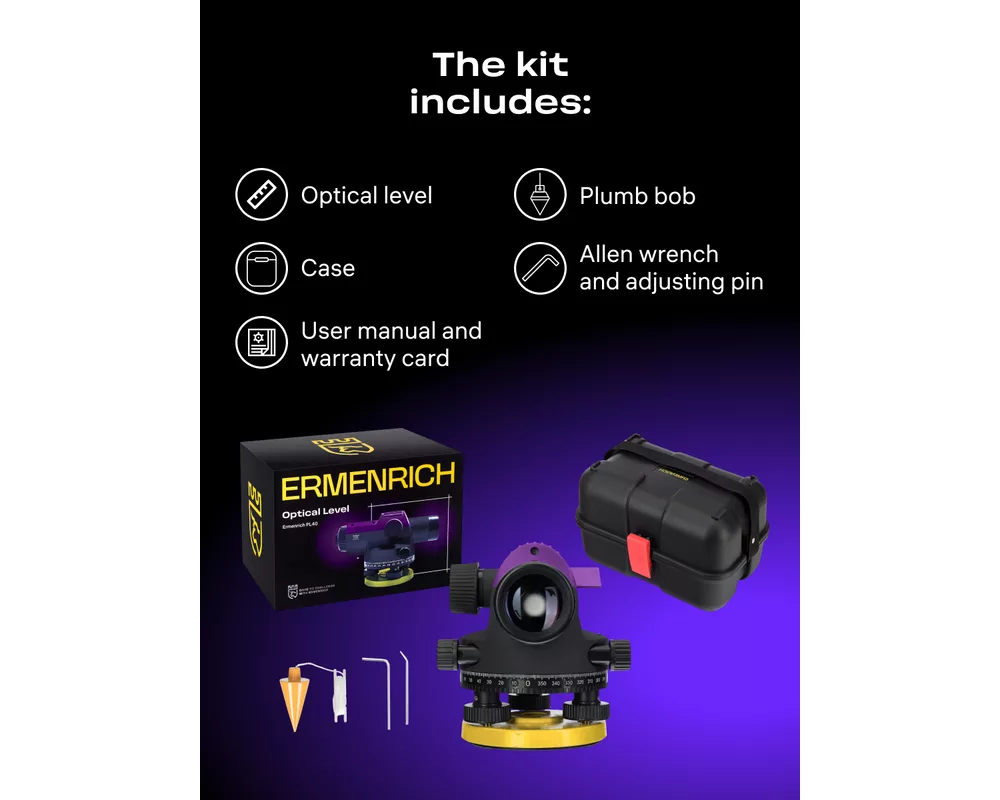 Нивелир Оптичен нивелир Ermenrich PL40 22