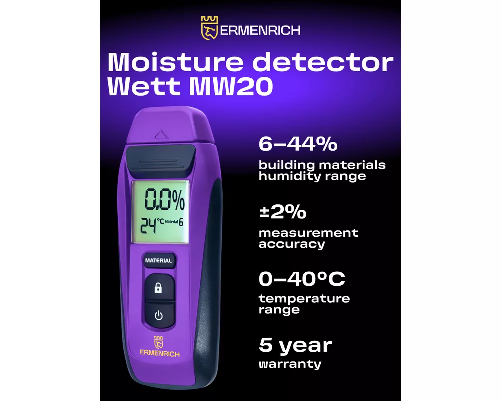 Влагомер Детектор за влага Ermenrich Wett MW20 18