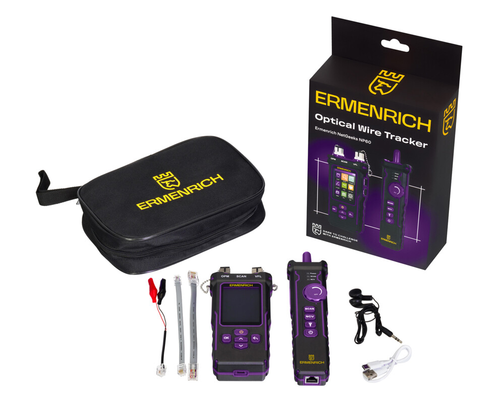 Мрежов инструмент Оптичен търсач за кабели Ermenrich NetGeeks NP60 4