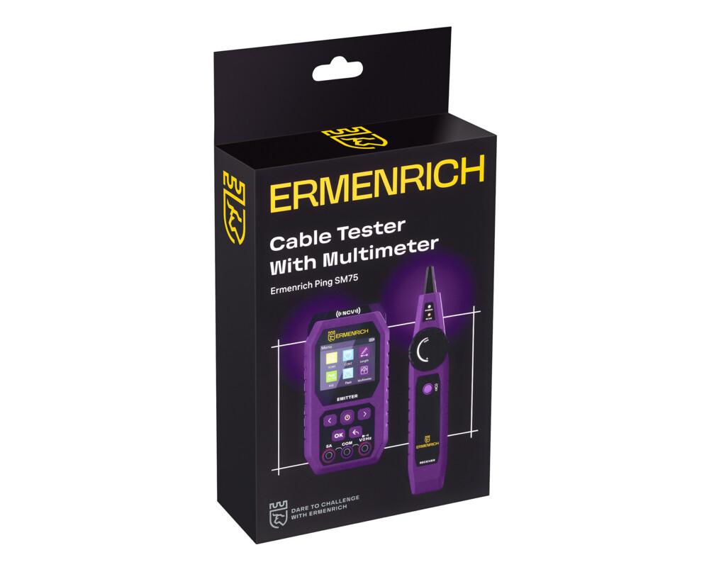 Мрежов инструмент Тестер за кабели Ermenrich Ping SM75 с мултиметър 12
