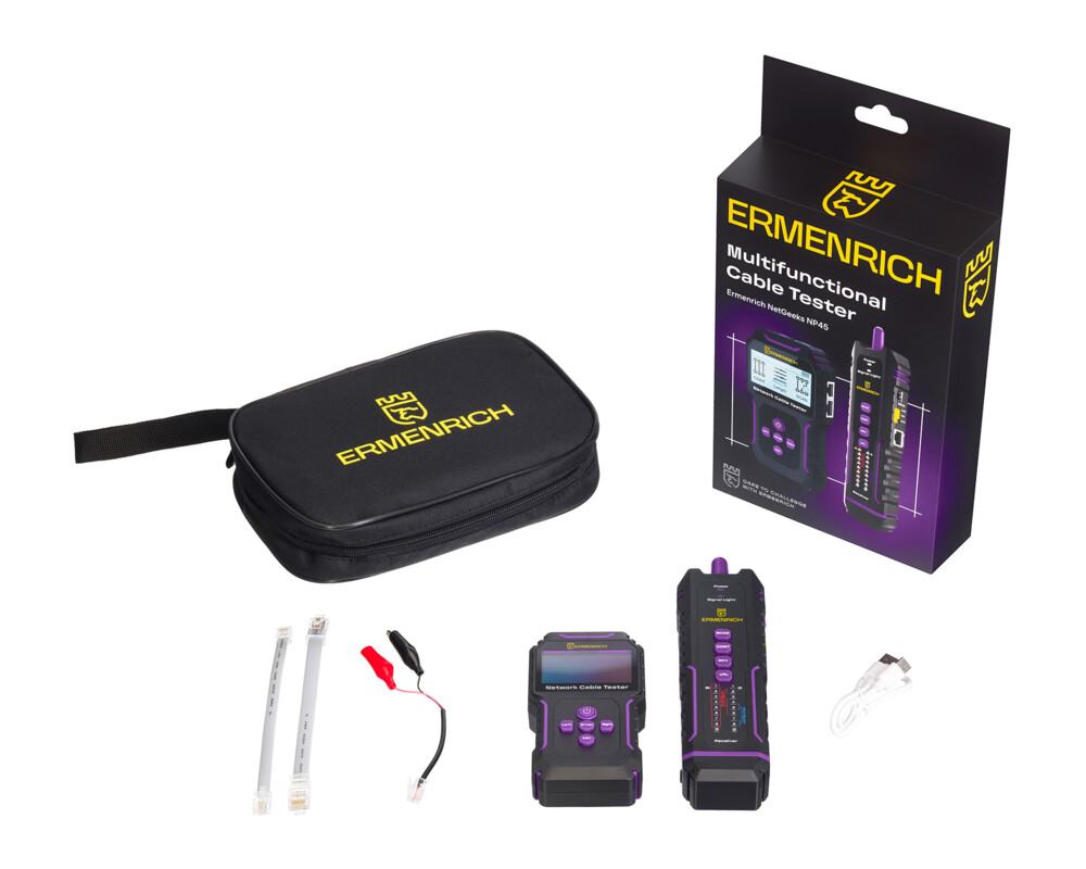 Мрежов инструмент Мултифункционален тестер за кабели Ermenrich NetGeeks NP45 2