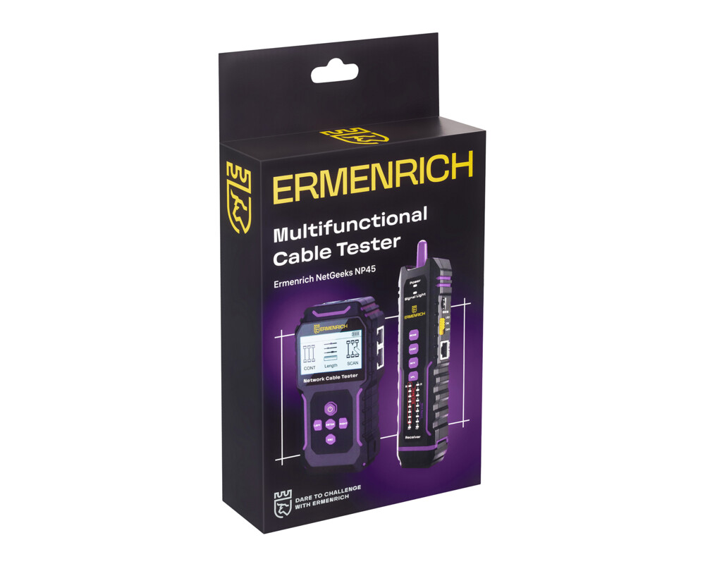 Мрежов инструмент Мултифункционален тестер за кабели Ermenrich NetGeeks NP45 12