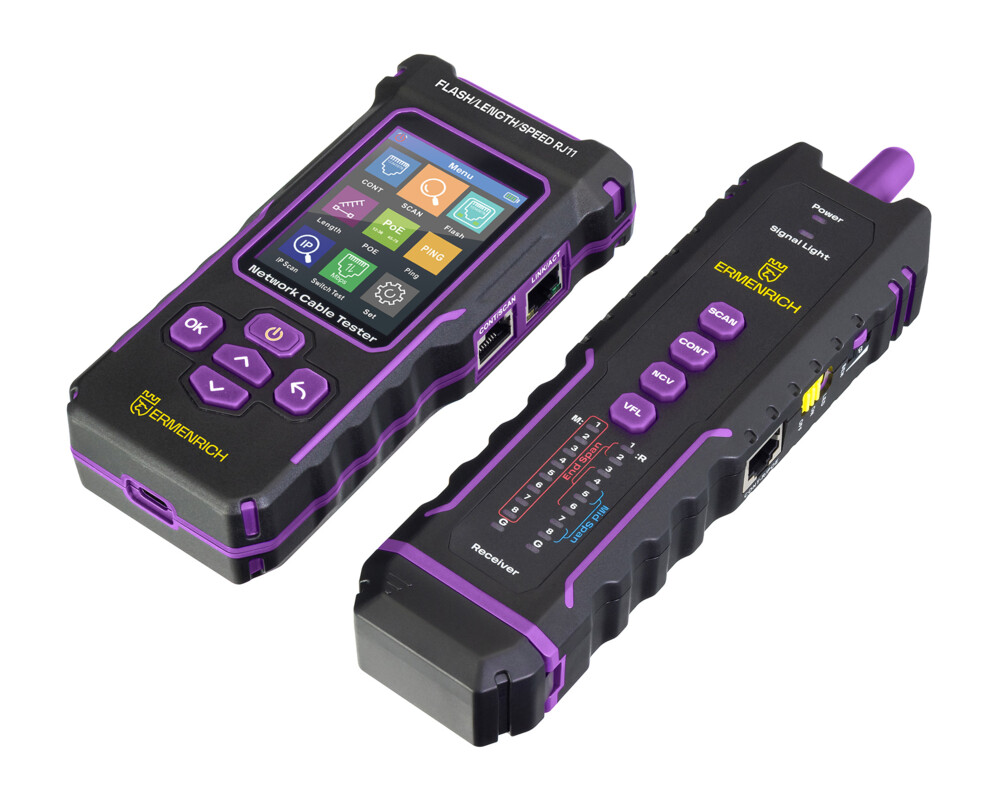 Мрежов инструмент Мултифункционален тестер за кабели Ermenrich NetGeeks NP50 4