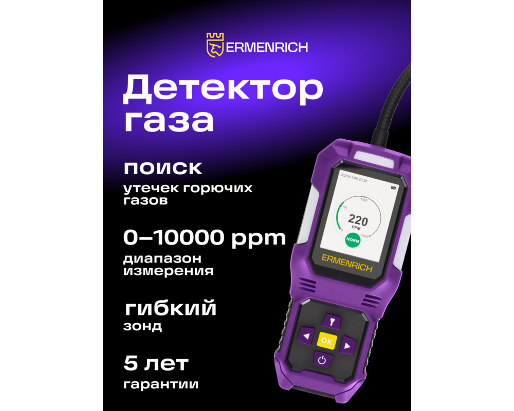 Неразрушаващо изпитващо устройство Газ детектор Ermenrich NG50 9