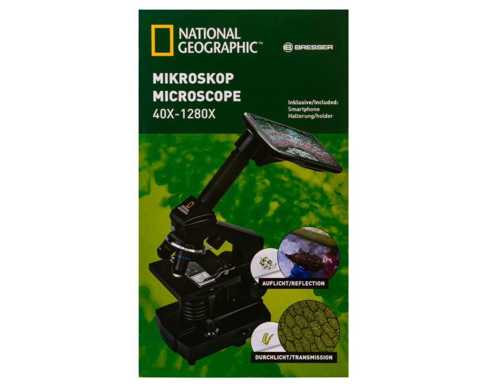 Микроскоп Bresser National Geographic 40x–1280x с адаптер за смартфон 110