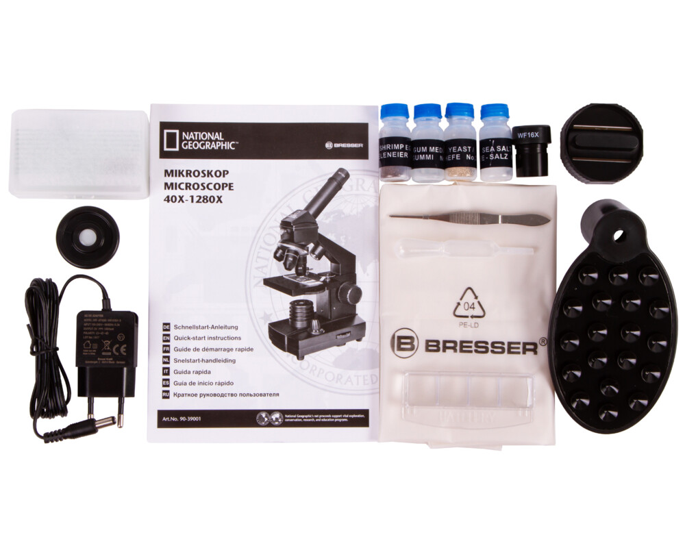 Микроскоп Bresser National Geographic 40x–1280x с адаптер за смартфон 3