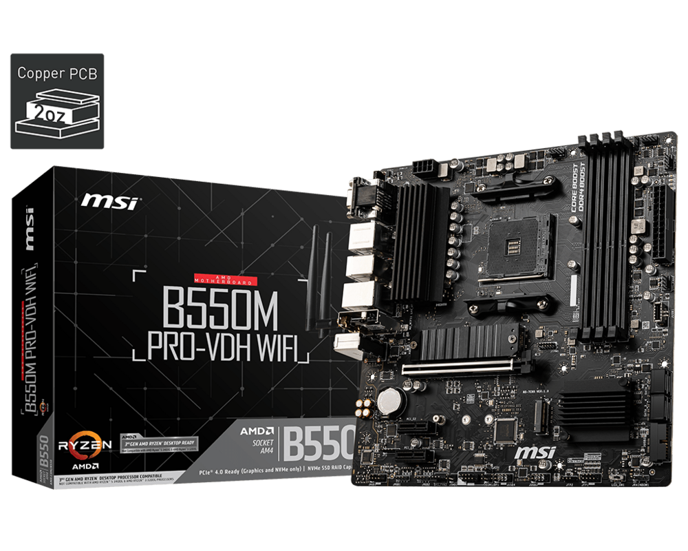 Дънна платка MSI B550M PRO-VDH WIFI 4