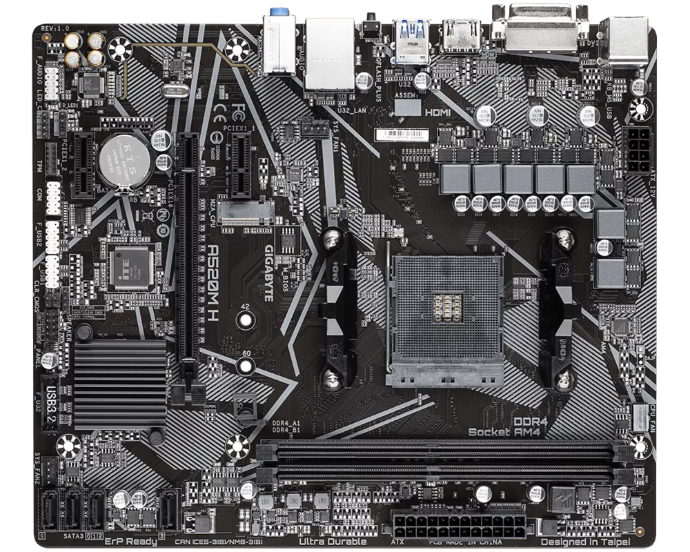 Дънна платка Gigabyte A520M H 2
