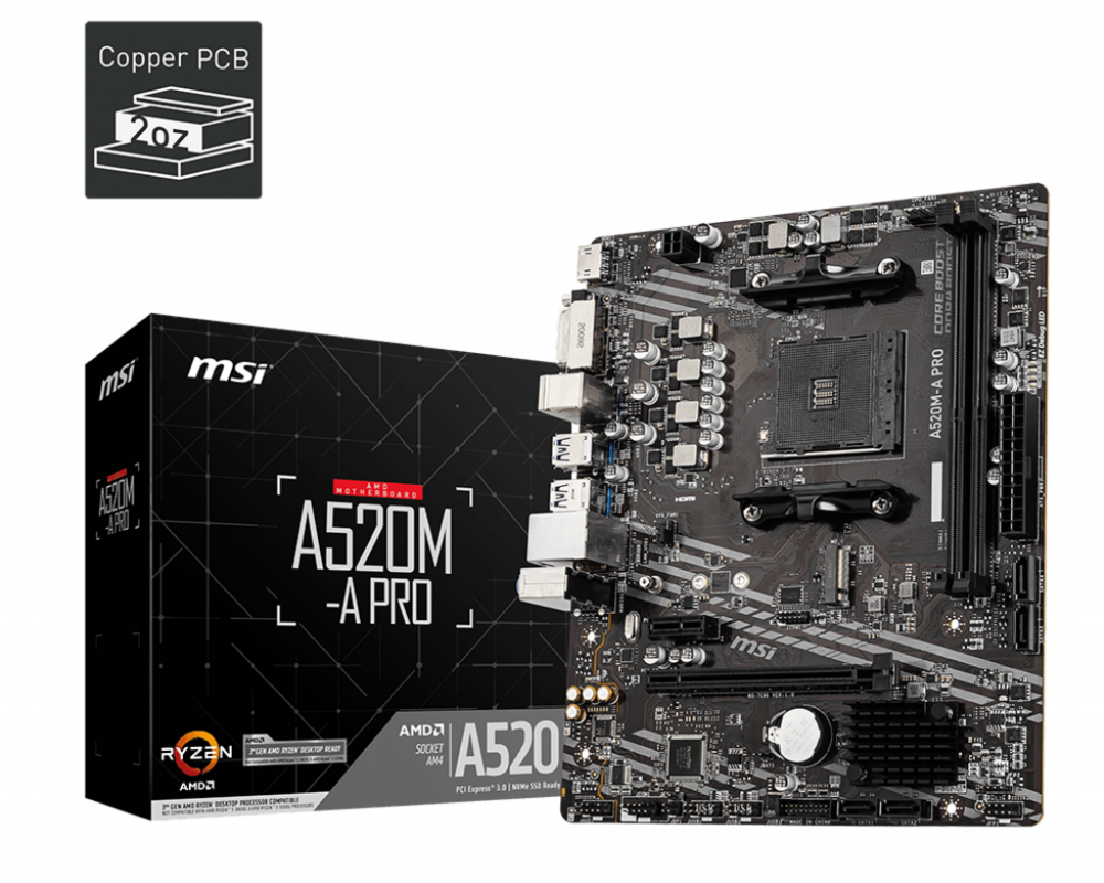 Дънна платка MSI A520M-A PRO