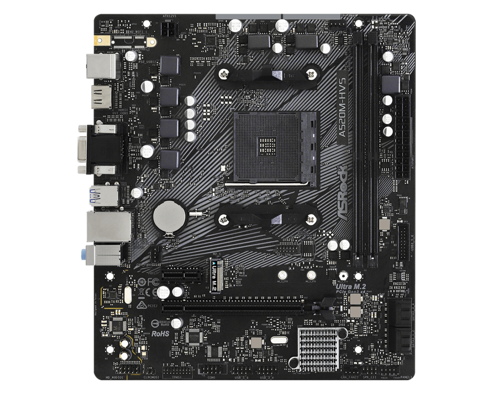 Дънна платка ASROCK A520M-HVS AM4 2xDDR4 1 x PCIe 3.0 x16 1 x PCIe 3.0 x1 D-Sub HDMI mATX MB 6