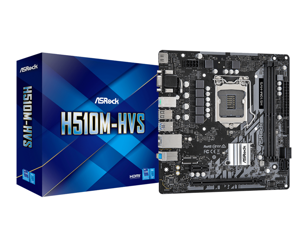 Дънна платка ASROCK H510M-HVS LGA 1200 DDR4 4xSATA 1xHDMI mATX MB 4