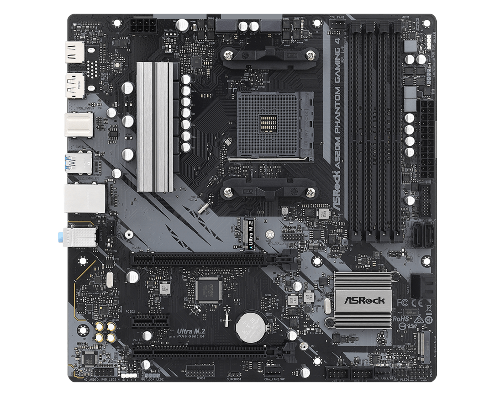 Дънна платка ASROCK A520M PHANTOM GAMING 4 AM4 DDR4 4xSATA 2xM.2 mATX MB 7