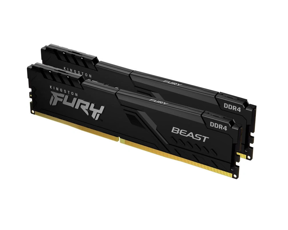 Памет  32GB(2x16GB) Kingston FURY Beast Black DDR4 3200MHz CL16 6