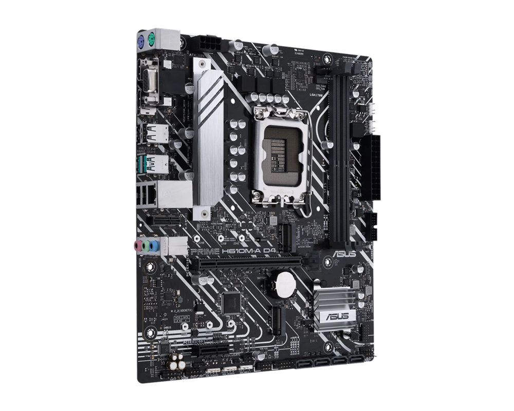 Дънна платка ASUS PRIME H610M-A D4, LGA 1700 mATX, 2x DDR4, Dual M.2, Aura Sync RGB 10