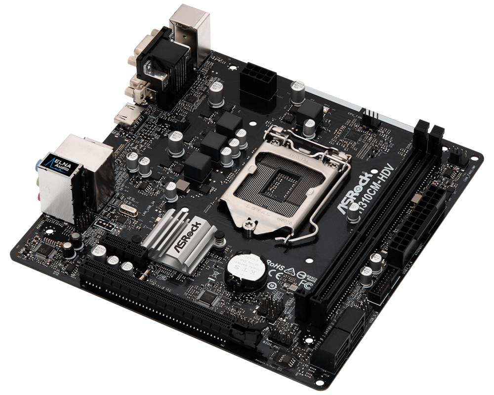 Дънна платка ASROCK H310CM-HDV LGA1151 DDR4 2666 4 SATA3 DVI-D D-Sub HDMI 2
