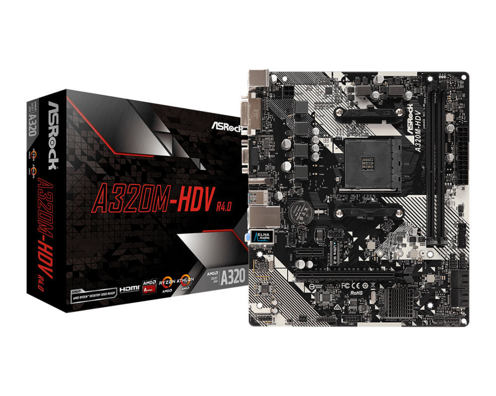 Дънна платка ASROCK A320M-HDV R4.0 mATX AM4 2
