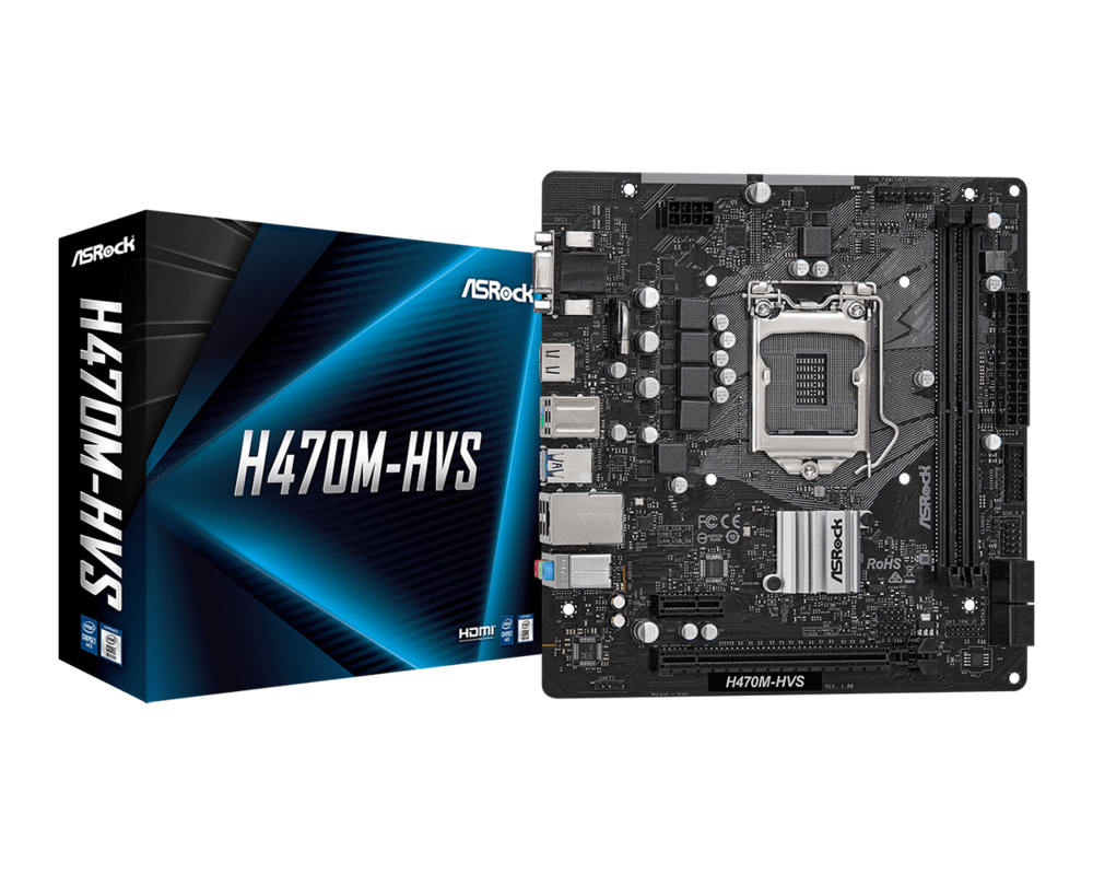 Дънна платка ASROCK H470M-HVS LGA 1200 DDR4 4xSATA mATX MB 9