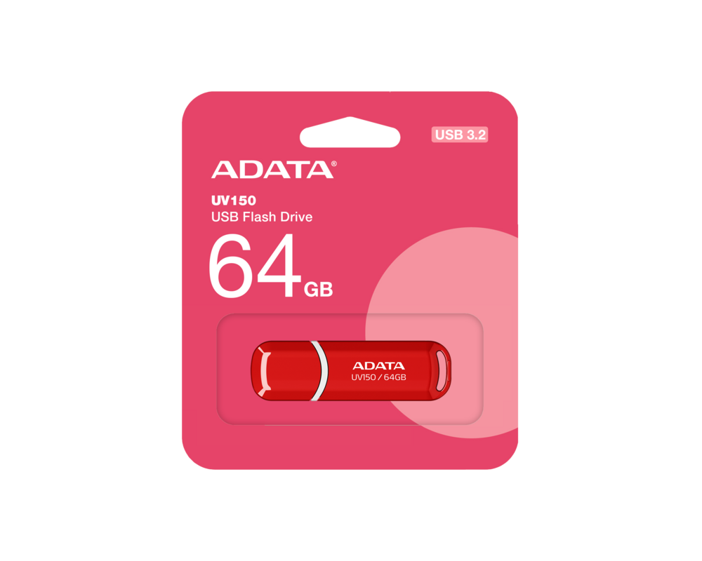 Флаш памет Adata 64GB UV150 USB 3.2 Gen1-Flash Drive Red 3