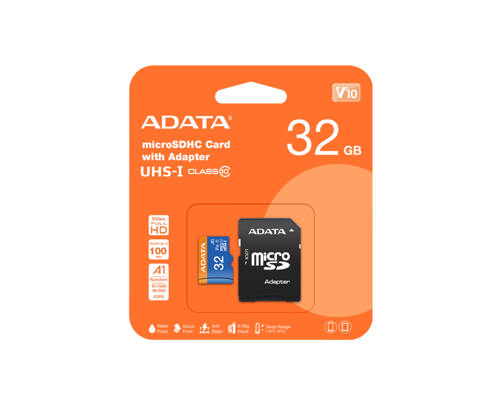 Флаш карта ADATA 32GB MicroSDHC UHS-I CLASS 10 (with adapter) 5