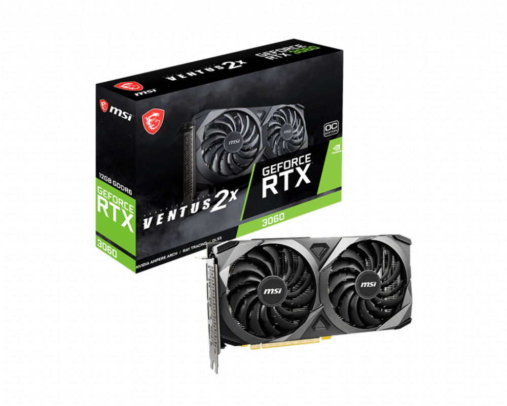 Видеокарта MSI GeForce RTX 3060 VENTUS 2X OC 12GB GDDR6 2