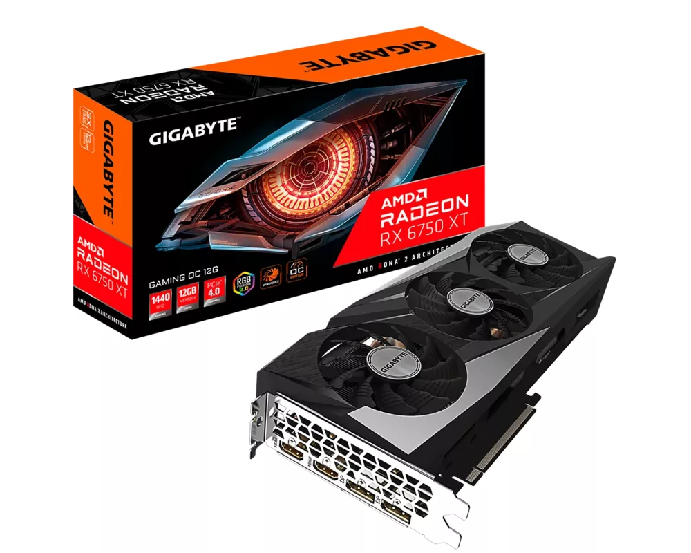 Видеокарта Gigabyte Radeon RX 6750 XT GAMING OC 12GB GDDR6 3