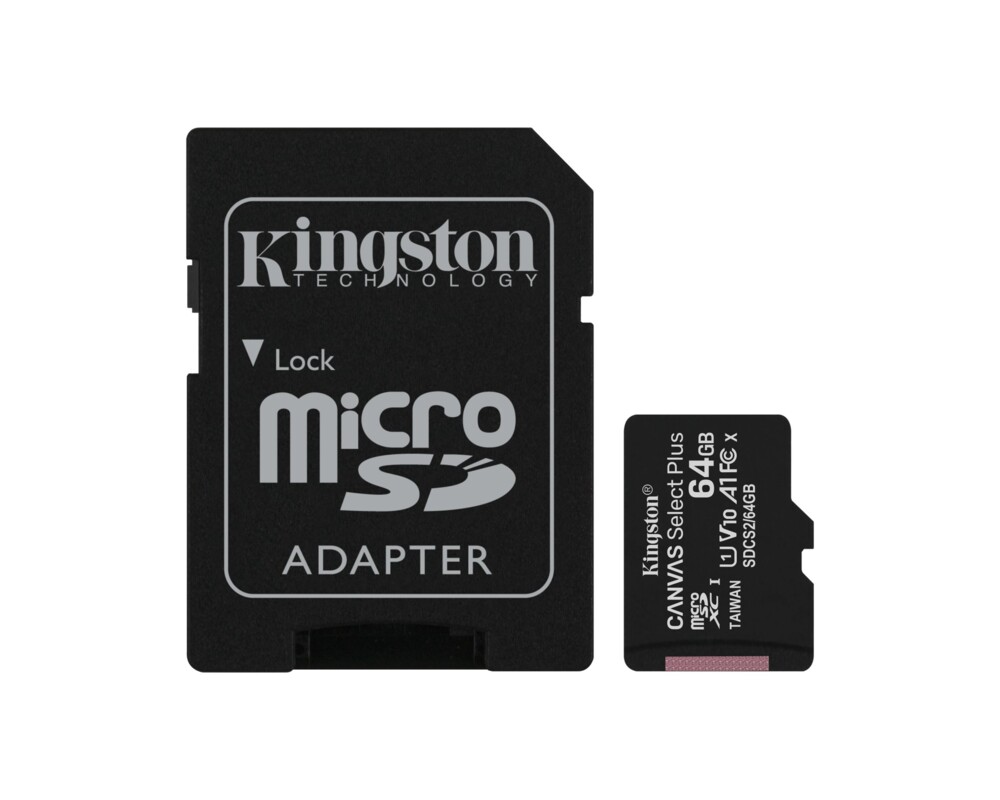 Флаш карта KINGSTON 64GB micSDXC Canvas Select Plus 100R A1 C10 Card + ADP 6
