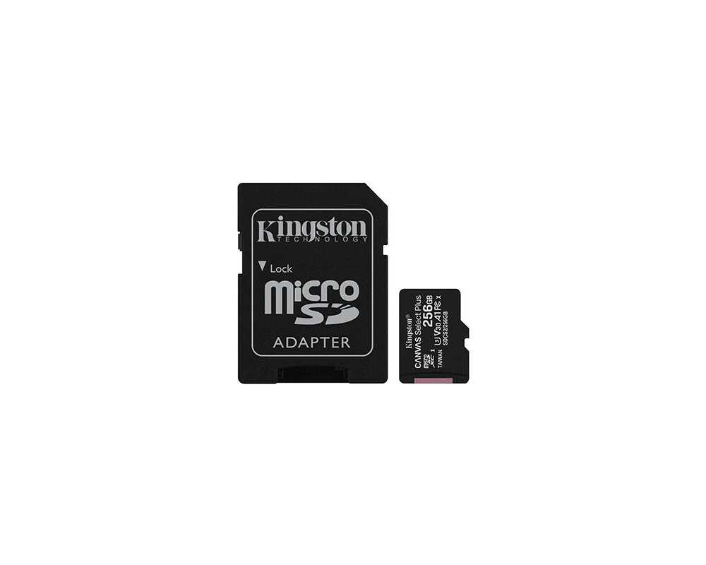 Флаш карта KINGSTON 256GB micSDXC Canvas Select Plus 100R A1 C10 Card + ADP 6