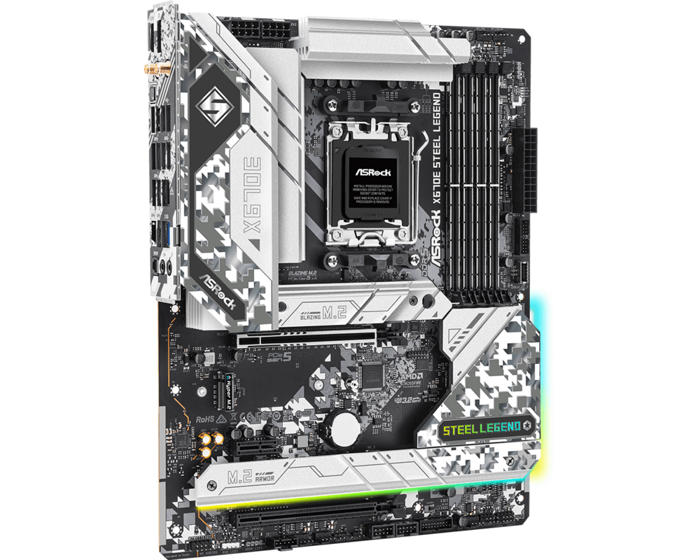 Дънна платка ASROCK X670E STEEL LEGEND, Socket AM5, ATX, 4xDDR5 11