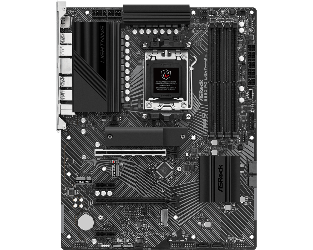 Дънна платка ASROCK B650 PG Lightning, Socket AM5, ATX, 4xDDR5 12