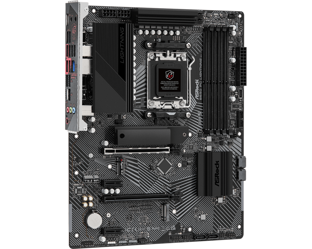 Дънна платка ASROCK B650 PG Lightning, Socket AM5, ATX, 4xDDR5 14