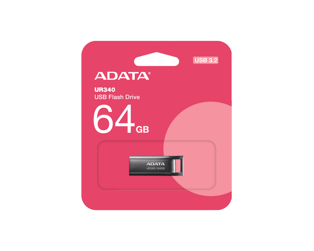 Флаш памет 64GB USB UR340 ADATA BLACK 6