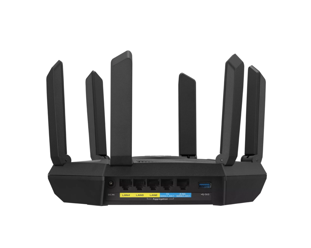 Рутер ASUS RT-AXE7800 Tri-Band WiFi 6E Router 6GHz Band Safe Browsing AiProtection Pro 2.5G Port Link Aggregation 16