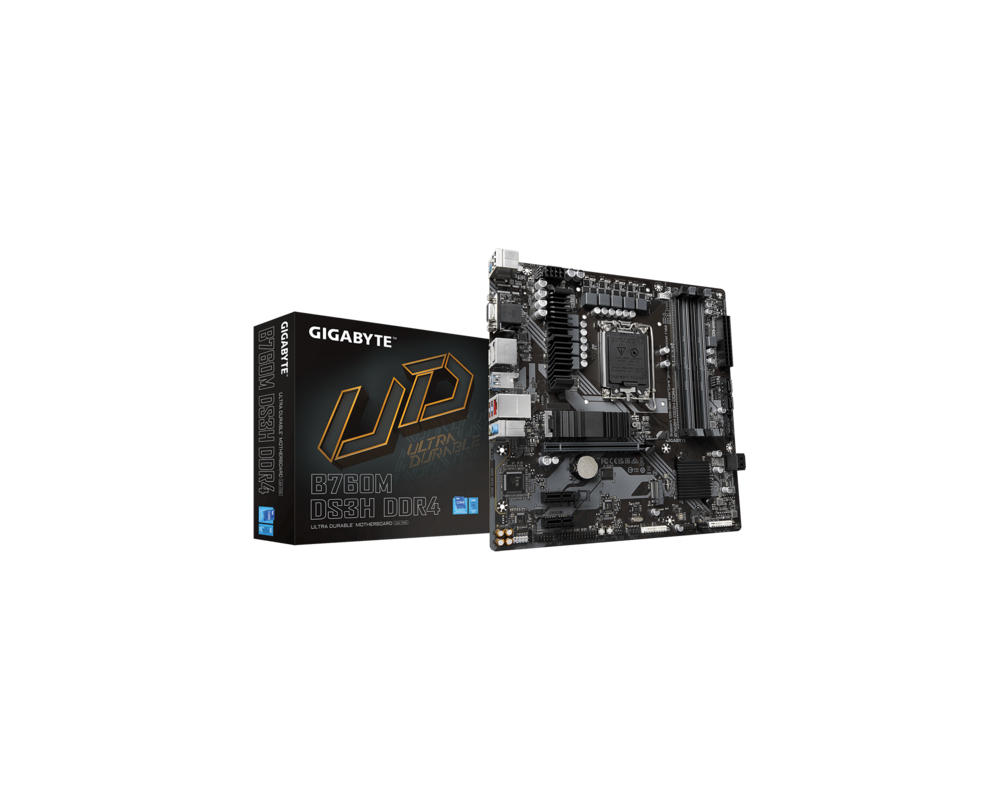 Дънна платка GIGABYTE B760M DS3H, socket 1700, Micro ATX 4xDDR4 6