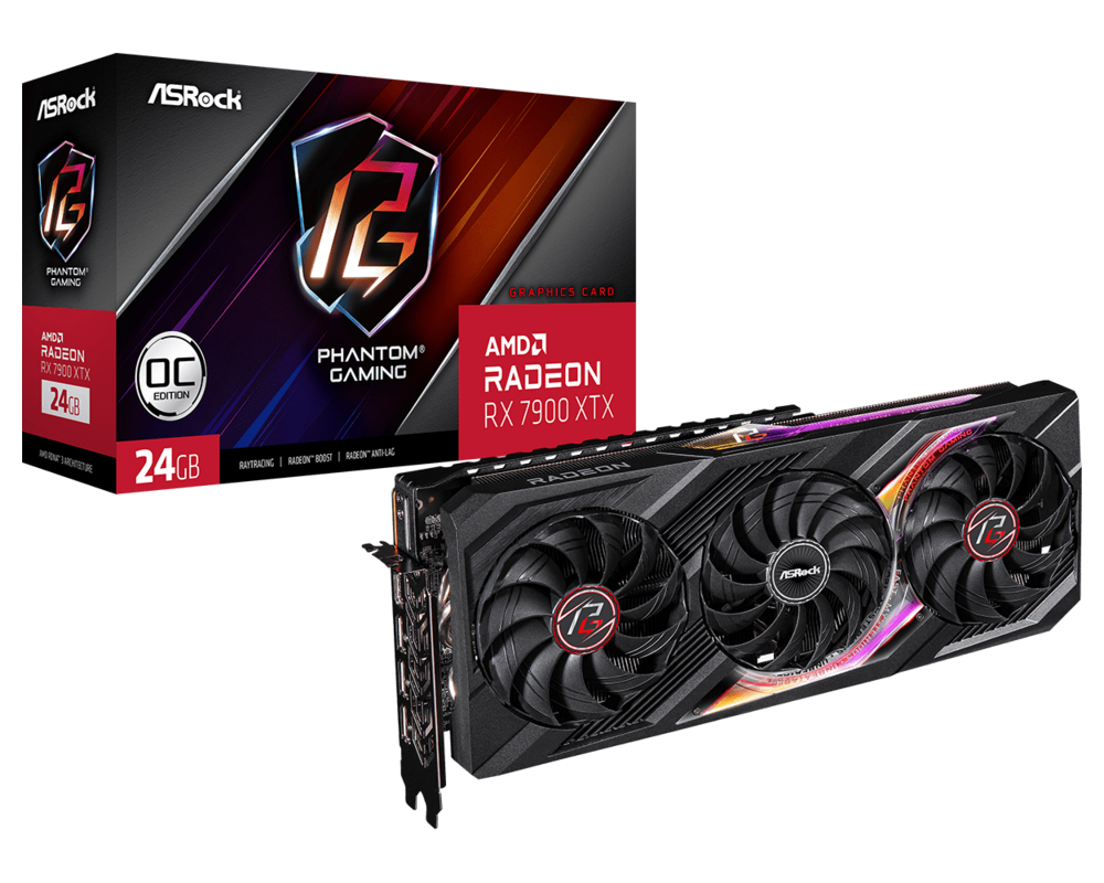 Видеокарта ASRock Radeon RX 7900 XTX Phantom Gaming OC 24GB GDDR6 19