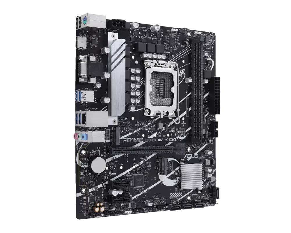 Дънна платка ASUS PRIME B760M-K D4, LGA 1700, mATX, 2xDDR4, 2xM.2 Gen4 3