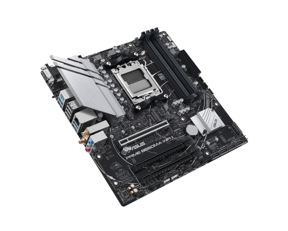 Дънна платка ASUS PRIME B650M WI-FI II socket AM5, 4xDDR5, Aura Sync, PCIe 5.0 SSD Slot 9