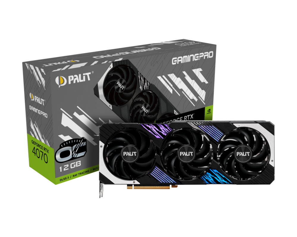 Видеокарта Palit GeForce RTX 4070 GamingPro OC 12GB GDDR6X 2