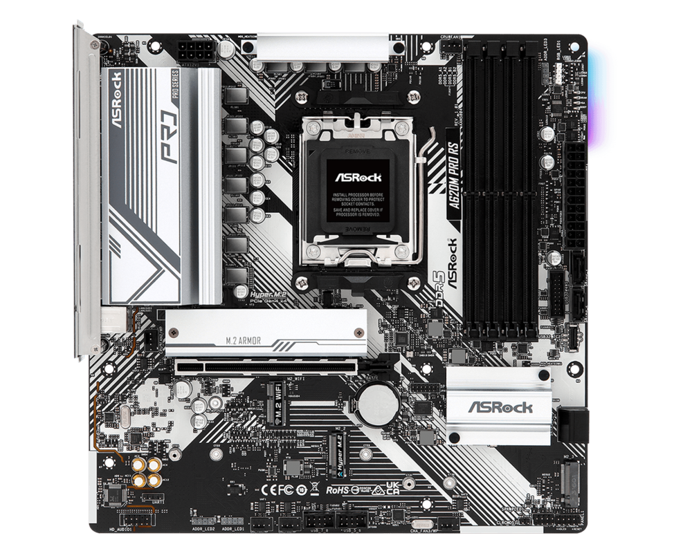 Дънна платка ASROCK A620M Pro RS, Socket AM5, mATX, 4xDDR5 7