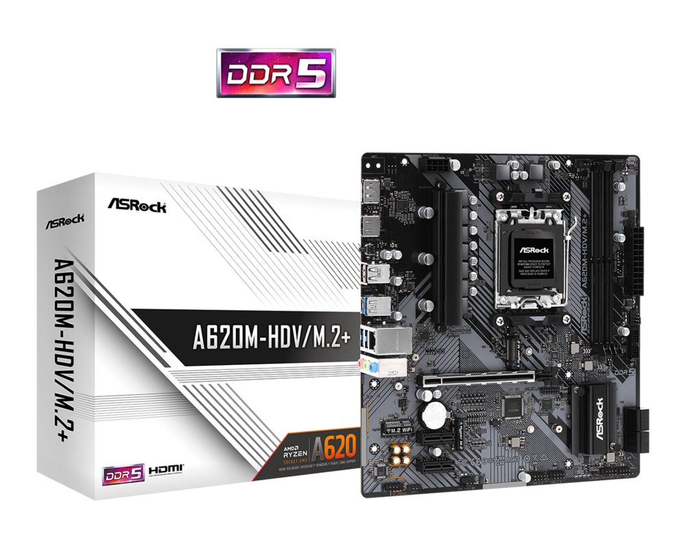 Дънна платка ASROCK A620M-HDV M.2+, Socket AM5, mATX 10