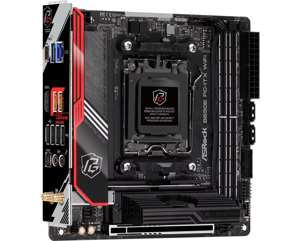 Дънна платка ASROCK B650E PG-ITX WIFI ITX 2xDDR5 1xPCIe 5.0 x16 LAN 2.5Gb 16