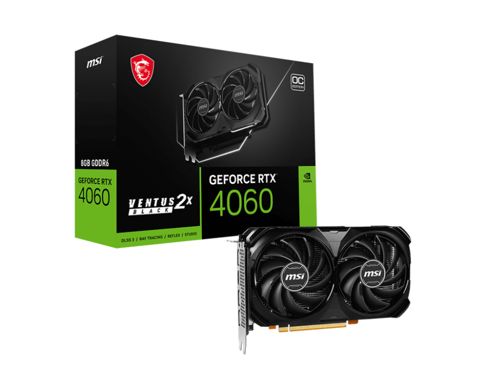 Видеокарта MSI GeForce RTX 4060 VENTUS 2X BLACK OC 8GB GDDR6 5