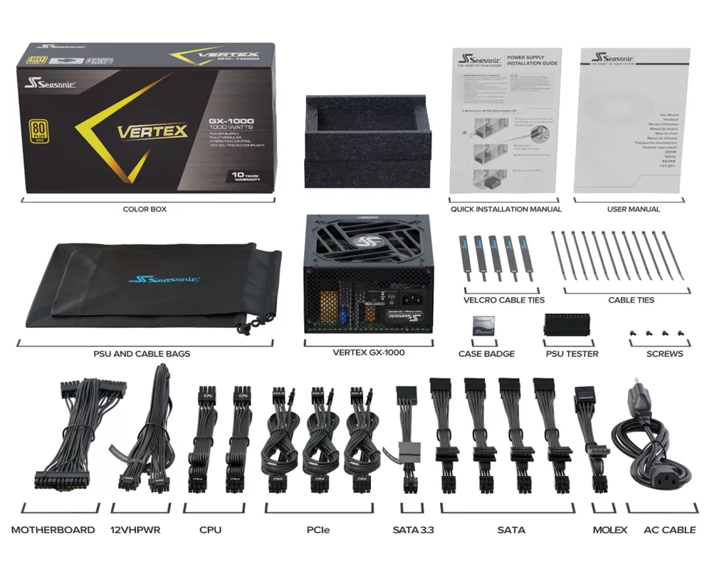 Захранване SEASONIC VERTEX GX-1000 2