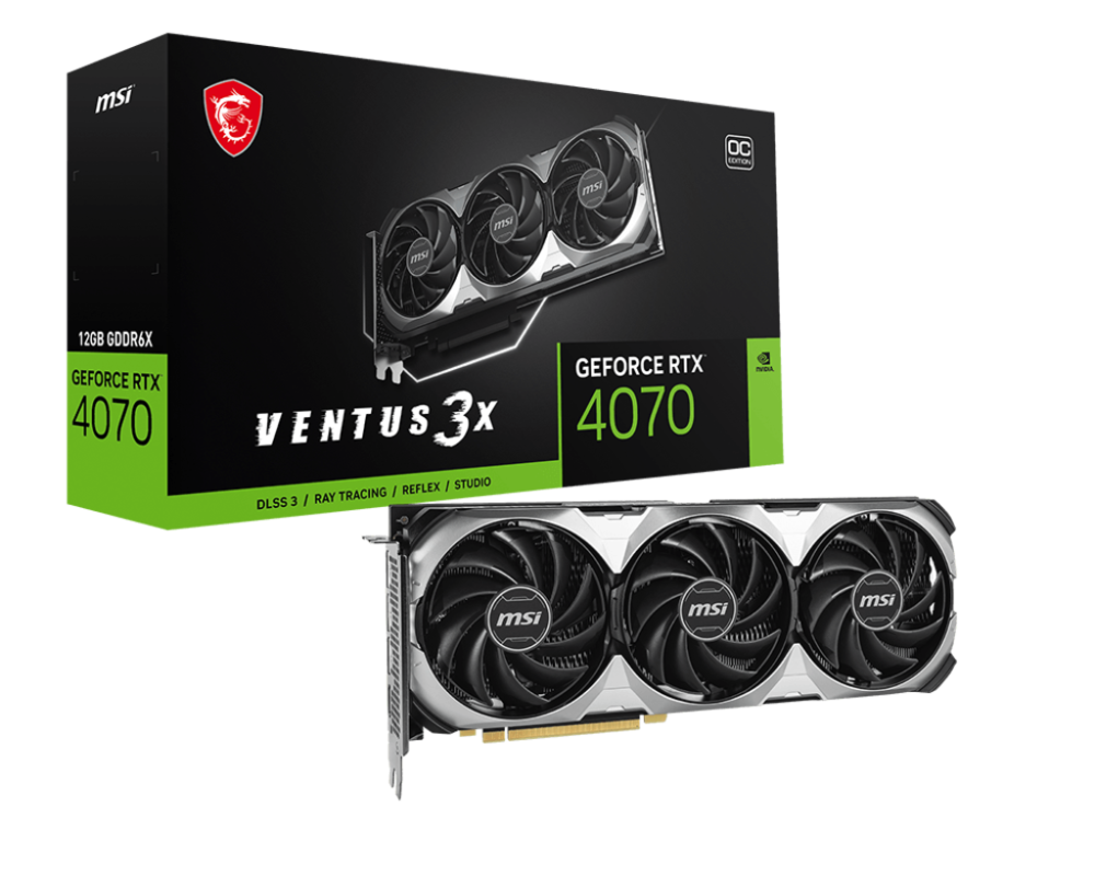 Видеокарта MSI GeForce RTX 4070 VENTUS 3X E OC 12GB GDDR6X