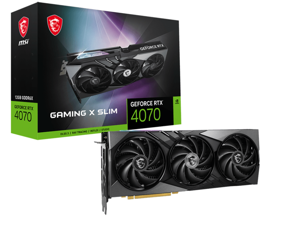 Видеокарта MSI GeForce RTX 4070 GAMING X SLIM 12GB GDDR6X 7