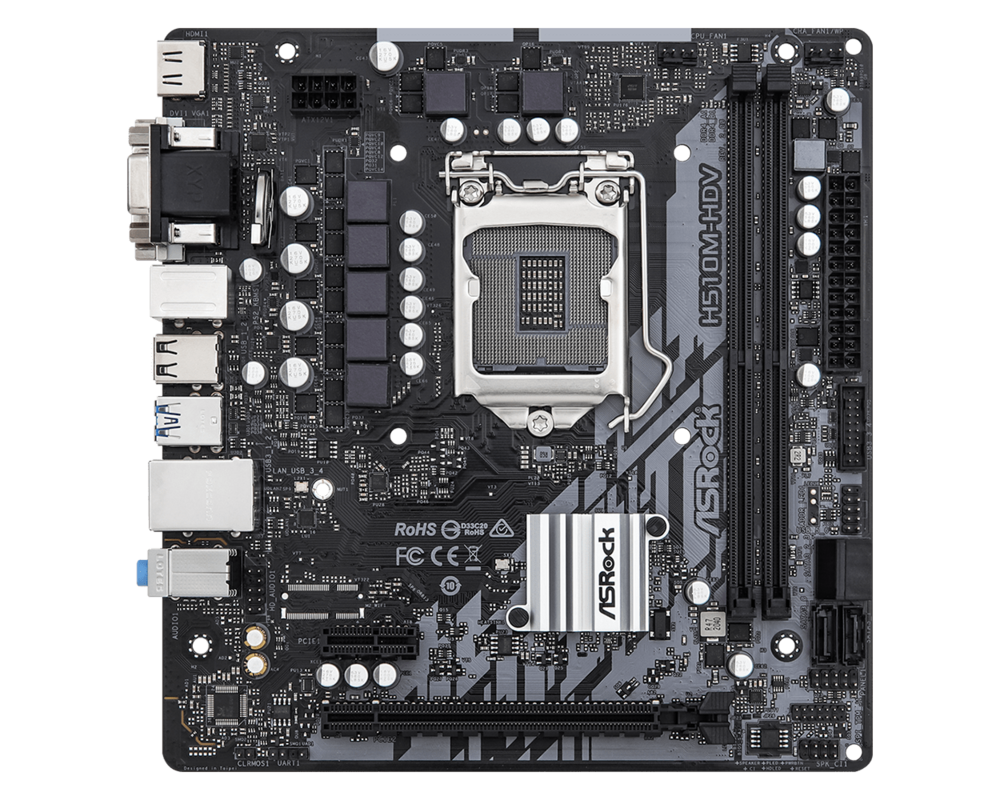 Дънна платка ASRock H510M-HDV R2.0, LGA1200, DDR4, mATX 2