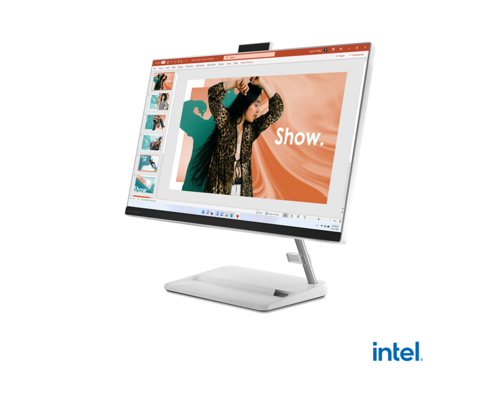 Компютър All in One LENOVO IdeaCentre AIO 3 Intel Core i5-12450H 23.8inch FullHD AG 8GB DDR4 512GB PCIe DOS 2Y White 2